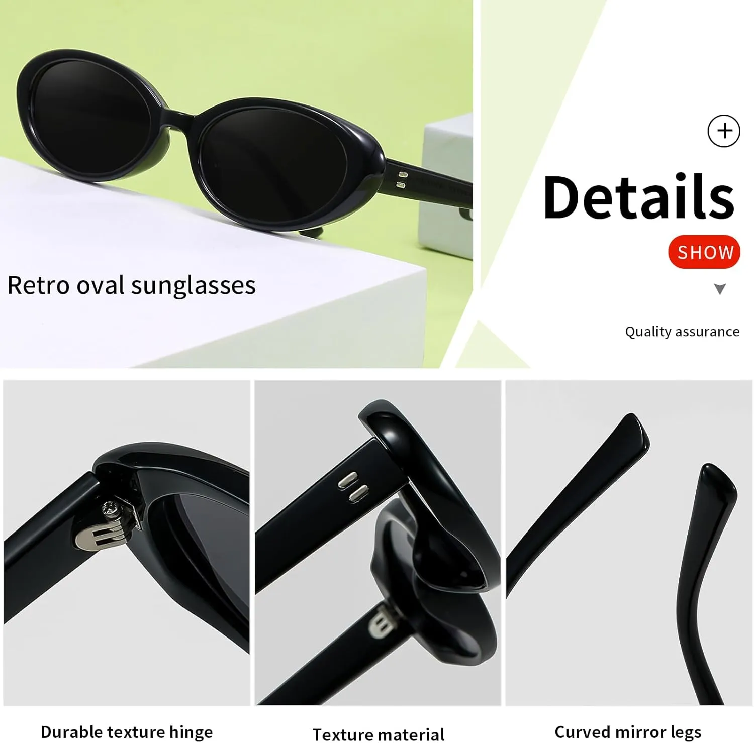 Retro Oval Sunglasses for Women Men Small 90s Trendy Sun Glasses UV400 Protection