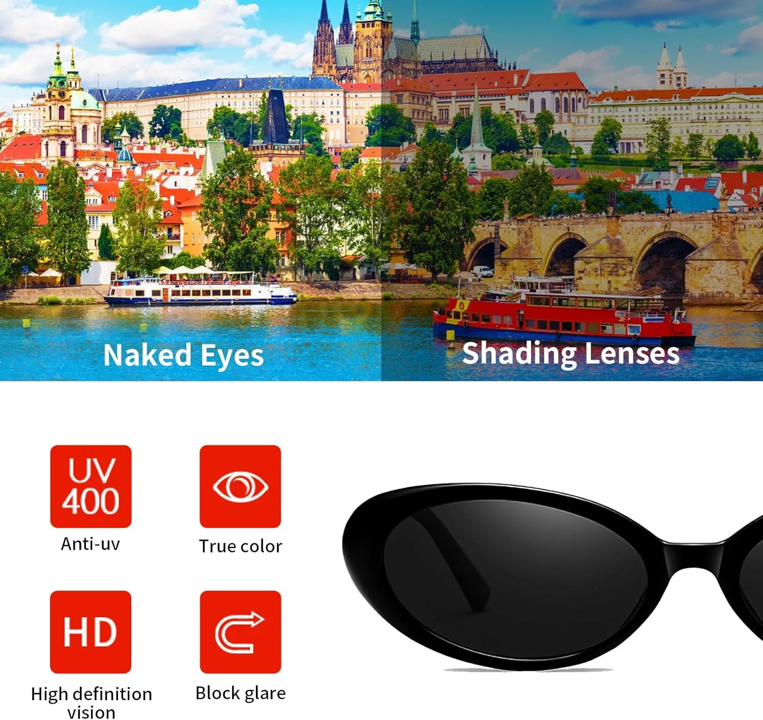 Retro Oval Sunglasses for Women Men Small 90s Trendy Sun Glasses UV400 Protection