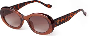 Retro Oval Sunglasses for Women Small Face 90s Vintage Cute Cat Eye Sun glasses Black