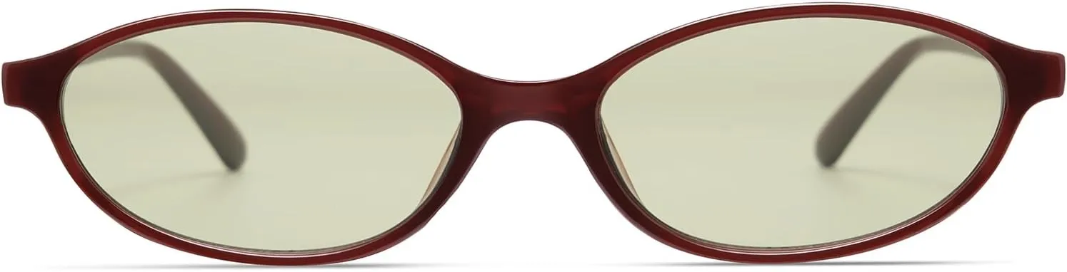 Retro Oval Sunglasses for Women Trendy Small 90s Style Vintage Narrow Cat Eye Frame GM9603