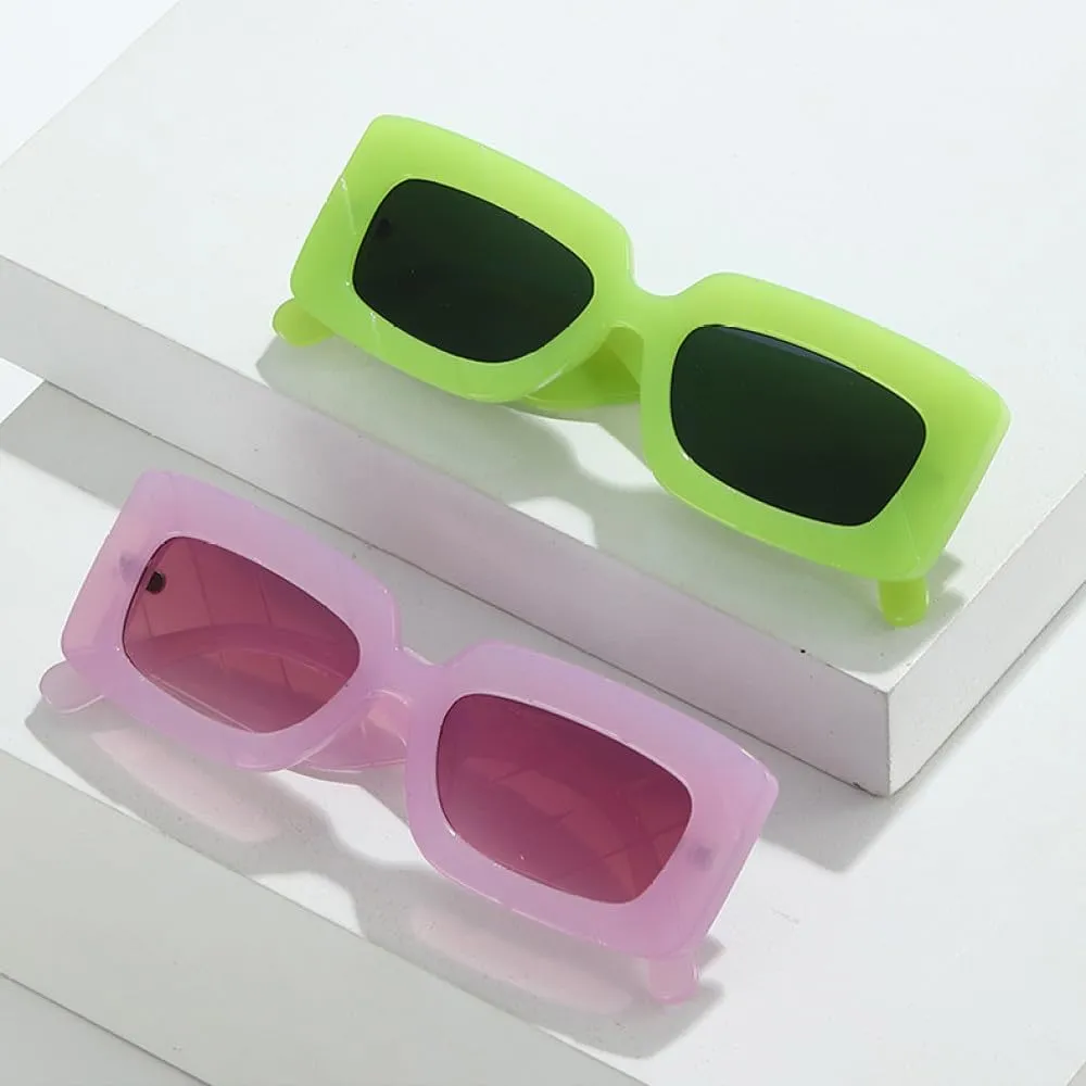 Retro Women Luxury Sunglasses Fashion Jelly Green Purple Shades UV400 Men Trending Gradient Sun Glasses