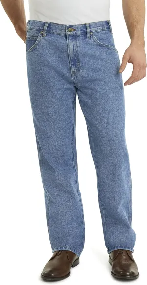 Rivets Supply & Company Men's Workwear Rugged Relaxed Fit, Medium Light Wash, 38W x 36L