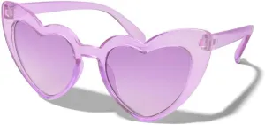ShadyVEU Dress Up Slim Heart Shaped Shades Candy Colored Transparent Frame Cute Fun Cat Eye Love Kids Sunglasses