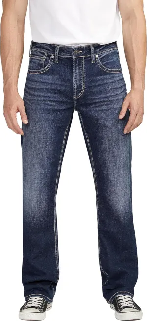 Silver Jeans Co. Men's Grayson Classic Fit Straight Leg Jeans, Dark Wash EWK488, 40W x 32L