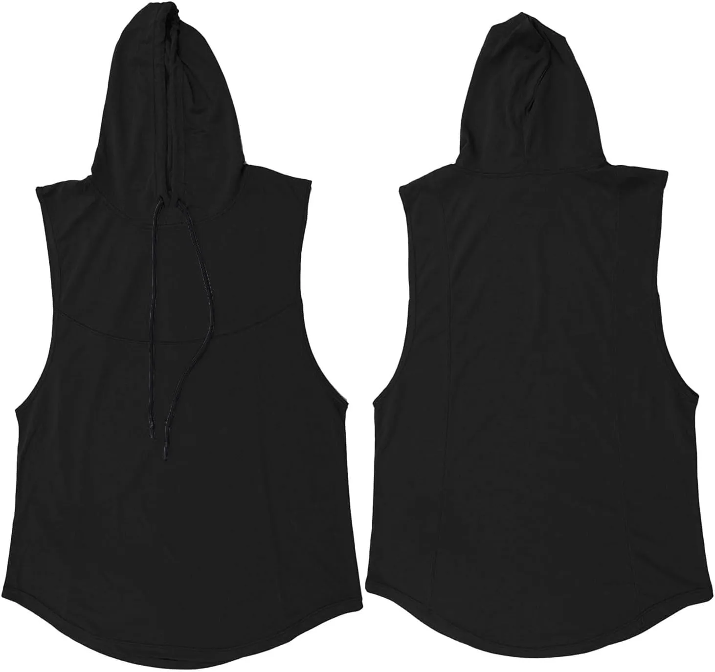 Sleeveless Hoodies for Men Quick Dry Tank Tops with Drawstring Muscle Shirt Fitness Athletic Tees Workout Gym Shirts