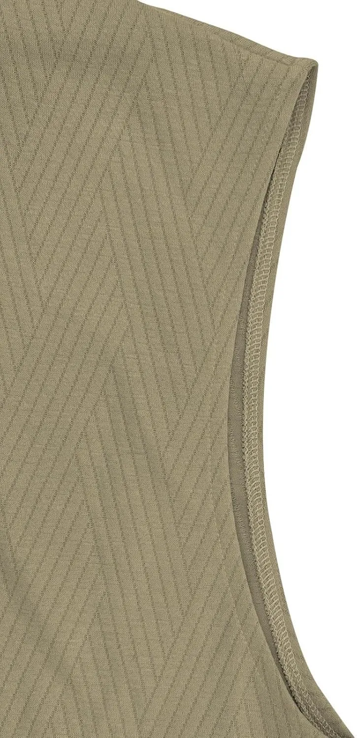 Sleeveless Hoodies for Men Textured Tank Tops 2025 Summer Casual Trendy T Shirts with Pocket Solid Drawstring Hooded