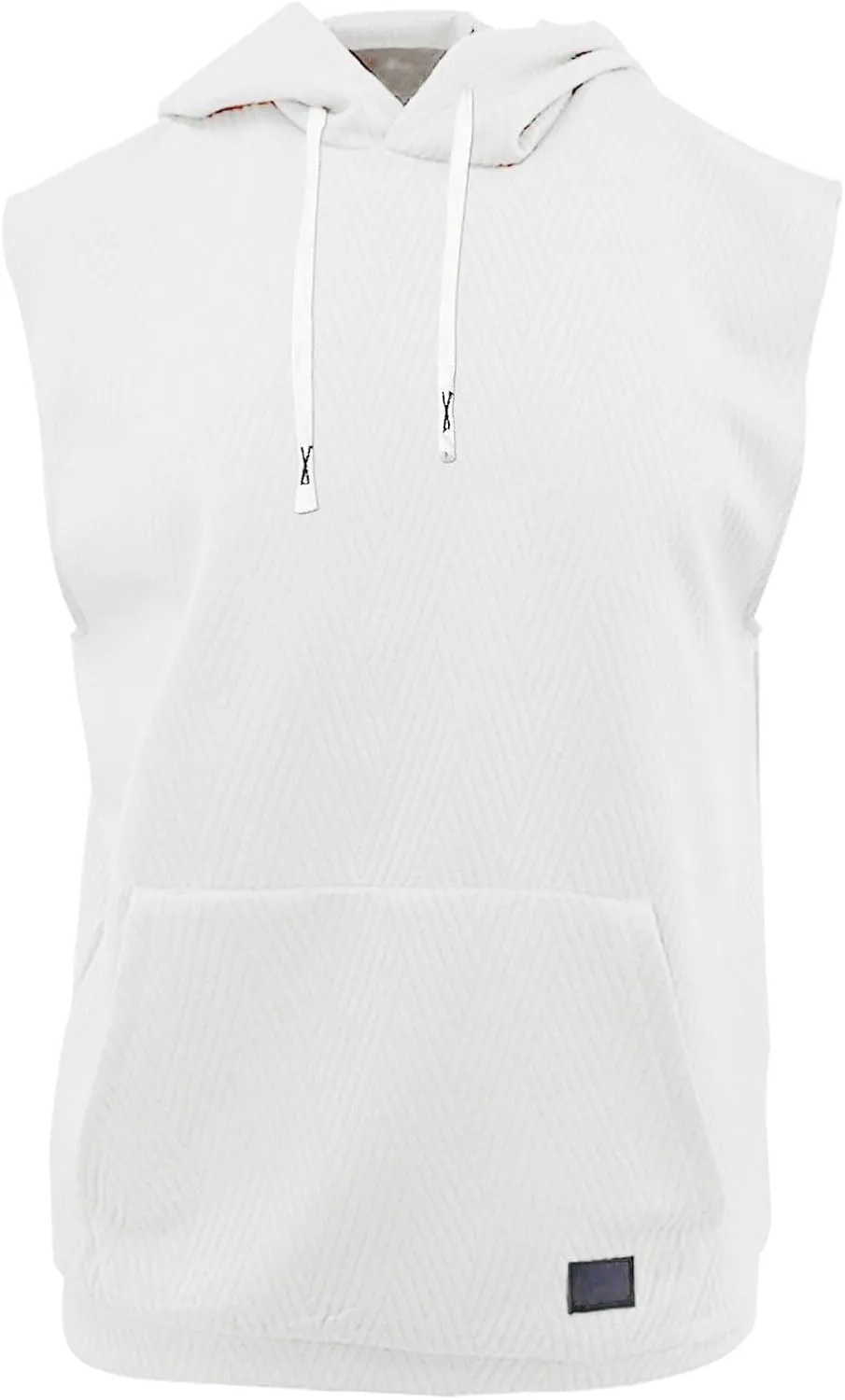Sleeveless Hoodies for Men Textured Tank Tops 2025 Summer Casual Trendy T Shirts with Pocket Solid Drawstring Hooded