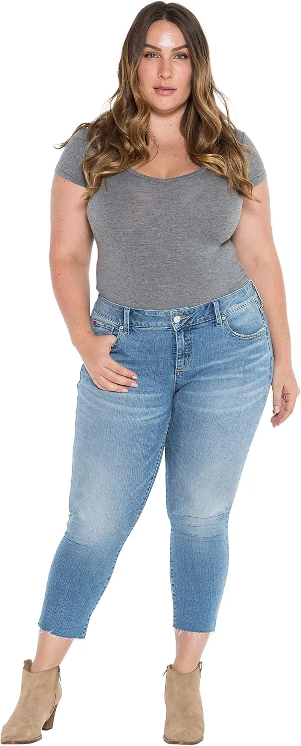 Slink - Premium Women's Plus Size Stretch Skinny Crop Jean (Light Blue)