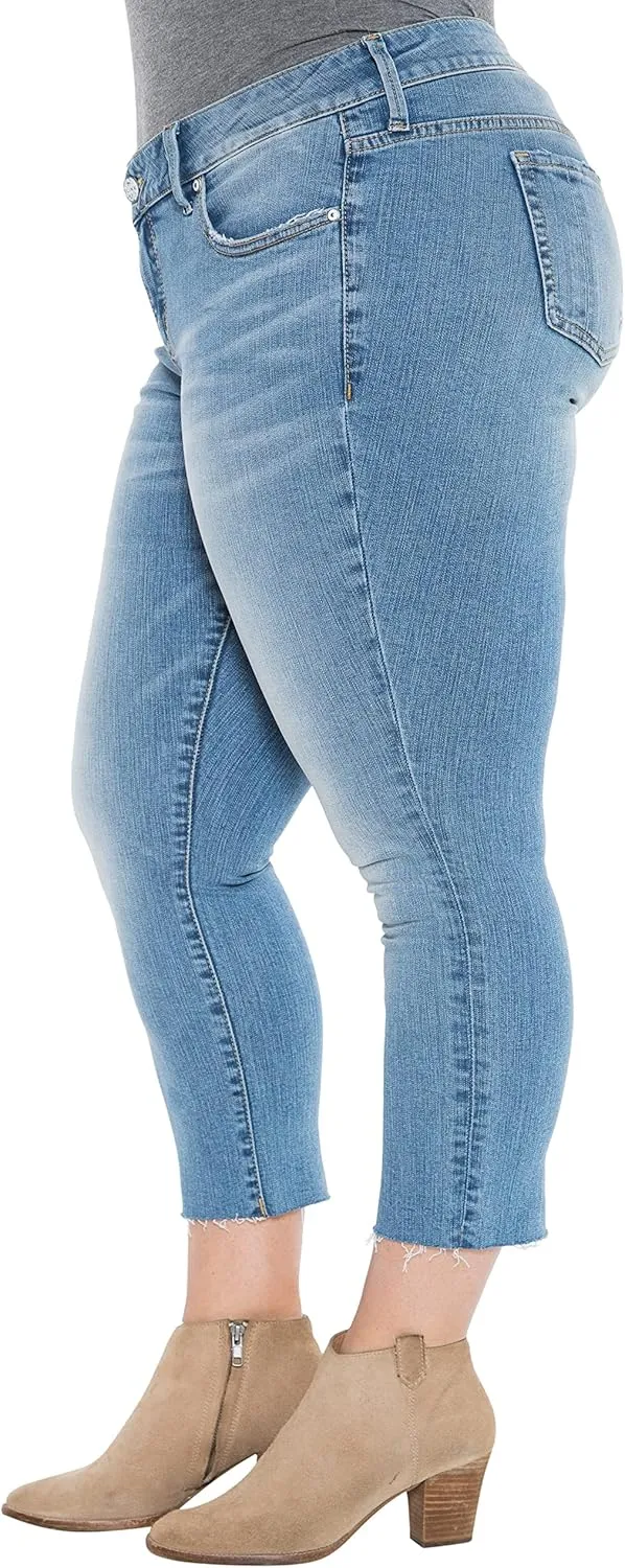 Slink - Premium Women's Plus Size Stretch Skinny Crop Jean (Light Blue)