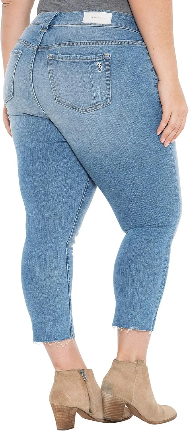 Slink - Premium Women's Plus Size Stretch Skinny Crop Jean (Light Blue)