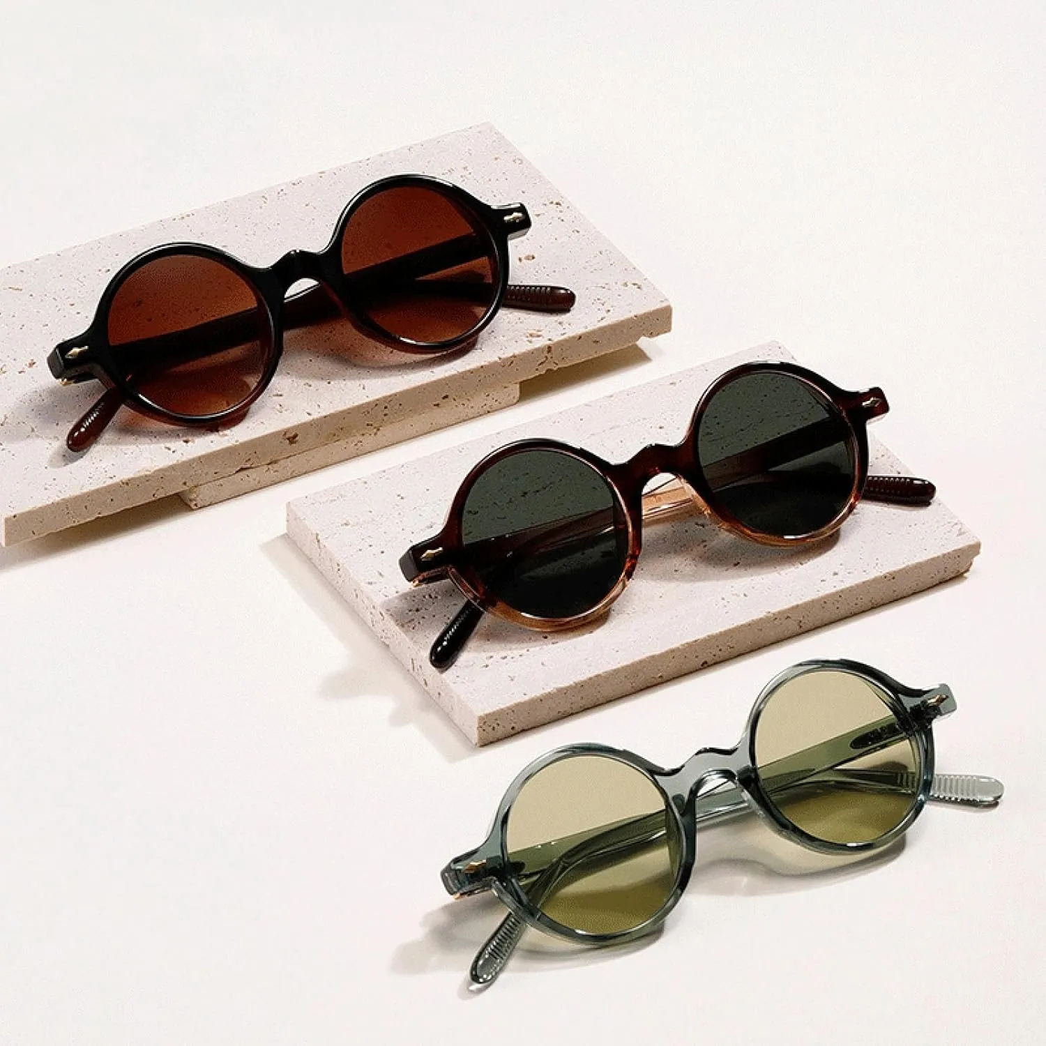 Small Round Glasses Punk Women Sunglasses Vintage Men Shades Blue Green Eyewear Uv400