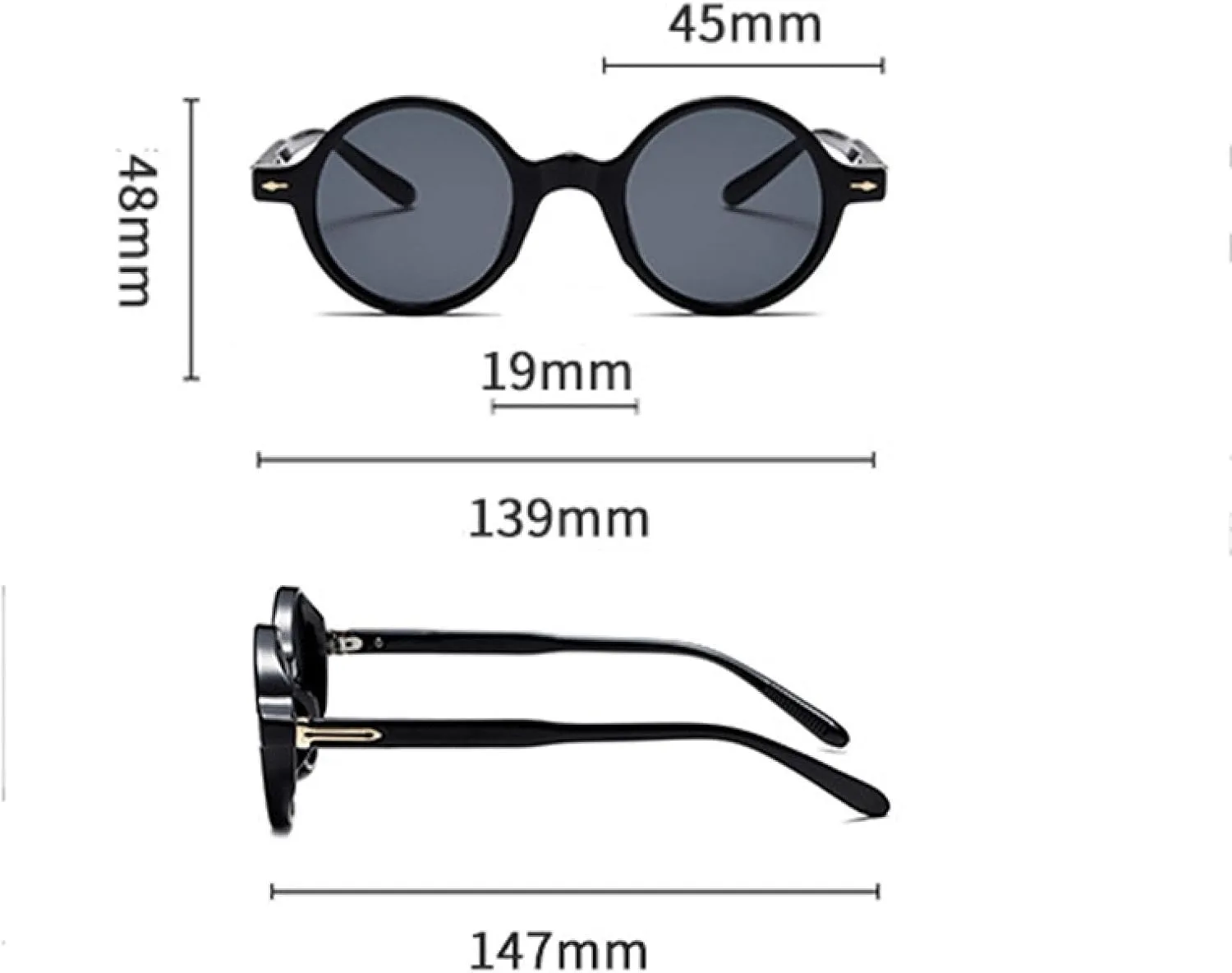 Small Round Glasses Punk Women Sunglasses Vintage Men Shades Blue Green Eyewear Uv400