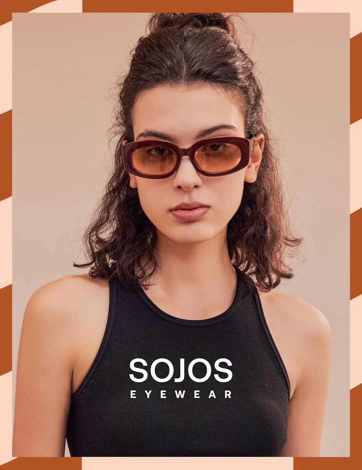 SOJOS Retro Oval Polarized Sunglasses Womens Trendy Sun Glasses Vintage Shades UV400 SJ2386