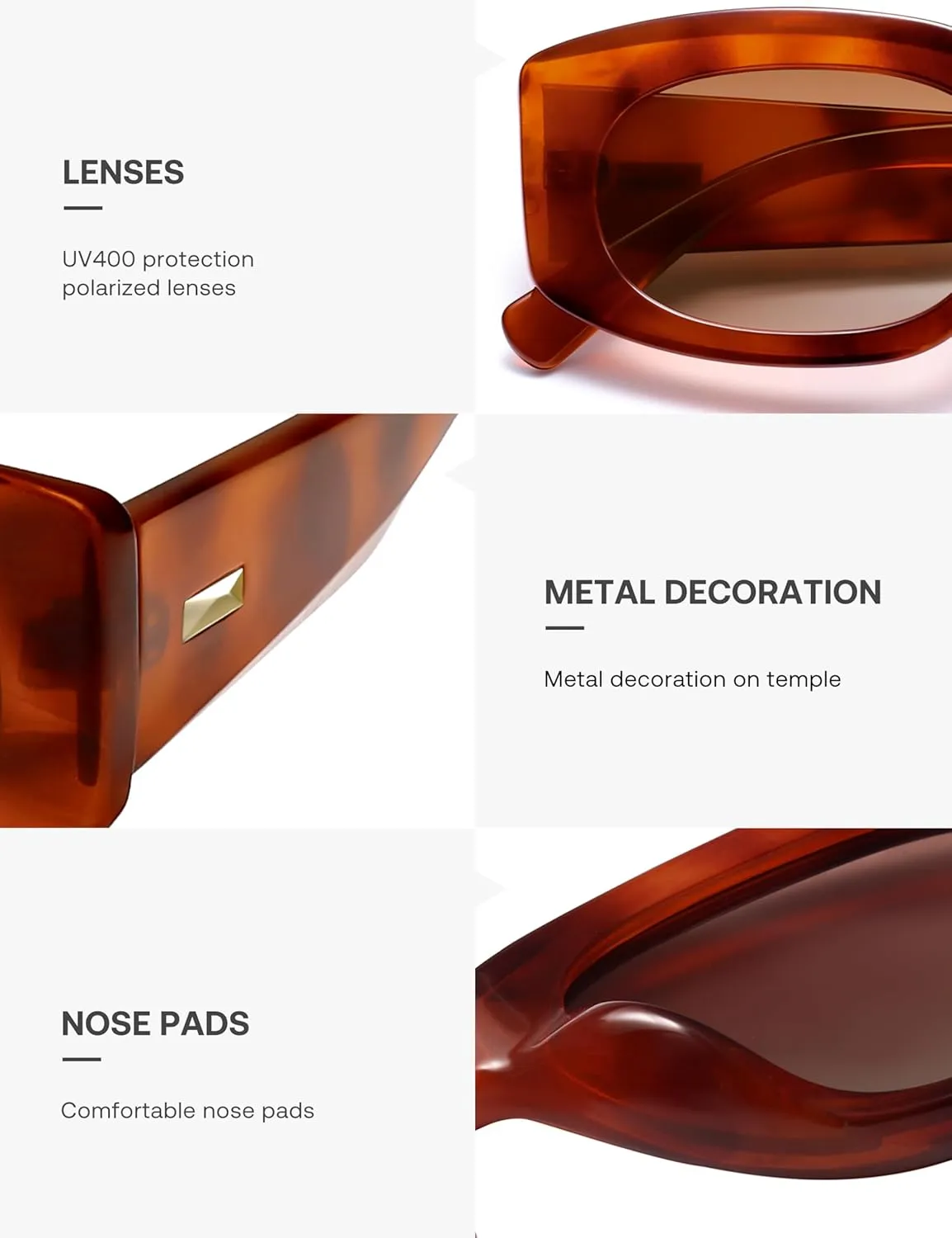 SOJOS Retro Oval Polarized Sunglasses Womens Trendy Sun Glasses Vintage Shades UV400 SJ2386