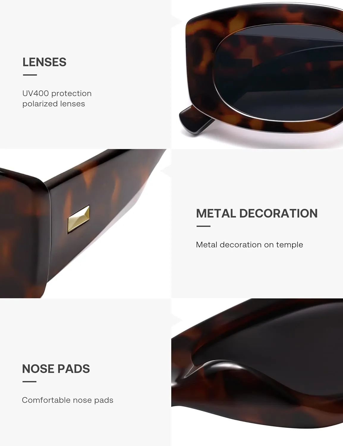 SOJOS Retro Oval Polarized Sunglasses Womens Trendy Sun Glasses Vintage Shades UV400 SJ2386