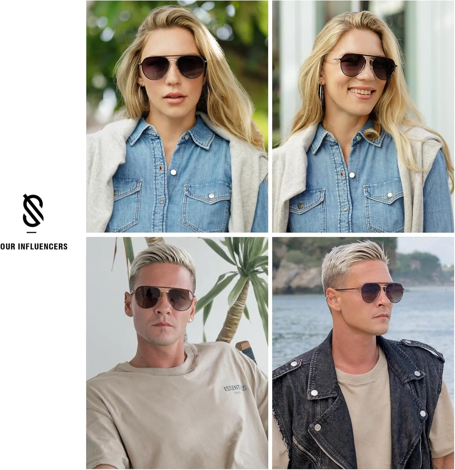 SOJOS Trendy Aviator Polarized Sunglasses for Women Men Retro Shades Classic Metal Sun Glasses SJ1204A