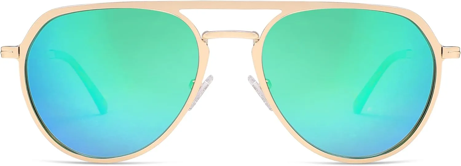 SOJOS Trendy Aviator Polarized Sunglasses for Women Men Retro Shades Classic Metal Sun Glasses SJ1204A