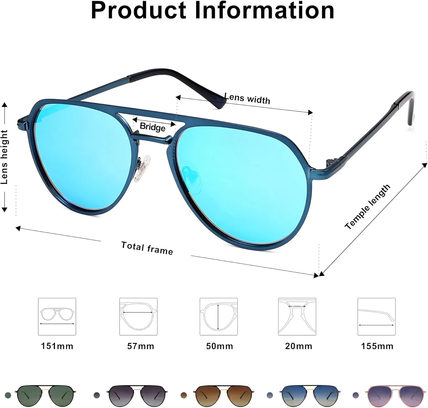 SOJOS Trendy Aviator Polarized Sunglasses for Women Men Retro Shades Classic Metal Sun Glasses SJ1204A