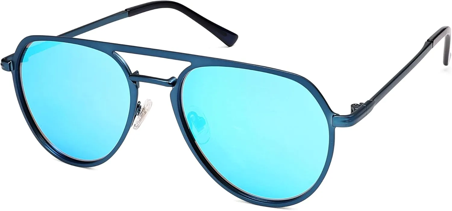SOJOS Trendy Aviator Polarized Sunglasses for Women Men Retro Shades Classic Metal Sun Glasses SJ1204A