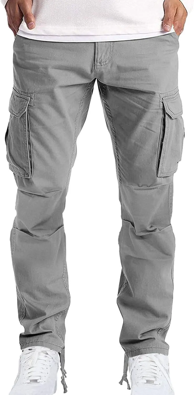 Spring Summer Pants for Men 2023 Casual Stylish Multi Pockets Cargo Pants Outdoor Fashion Work Utility Trousers