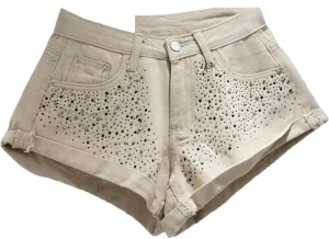Spring Summer Vintage Light Wash Denim Shorts Women High Waist Casual Streetwear