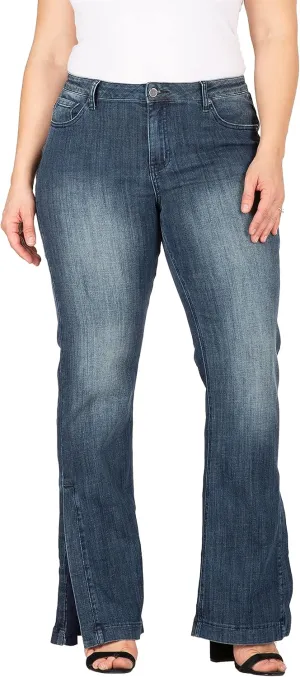 Standards & Practices Women's Plus Size Dark Stretch Denim Flare Bootcut Premium Jeans