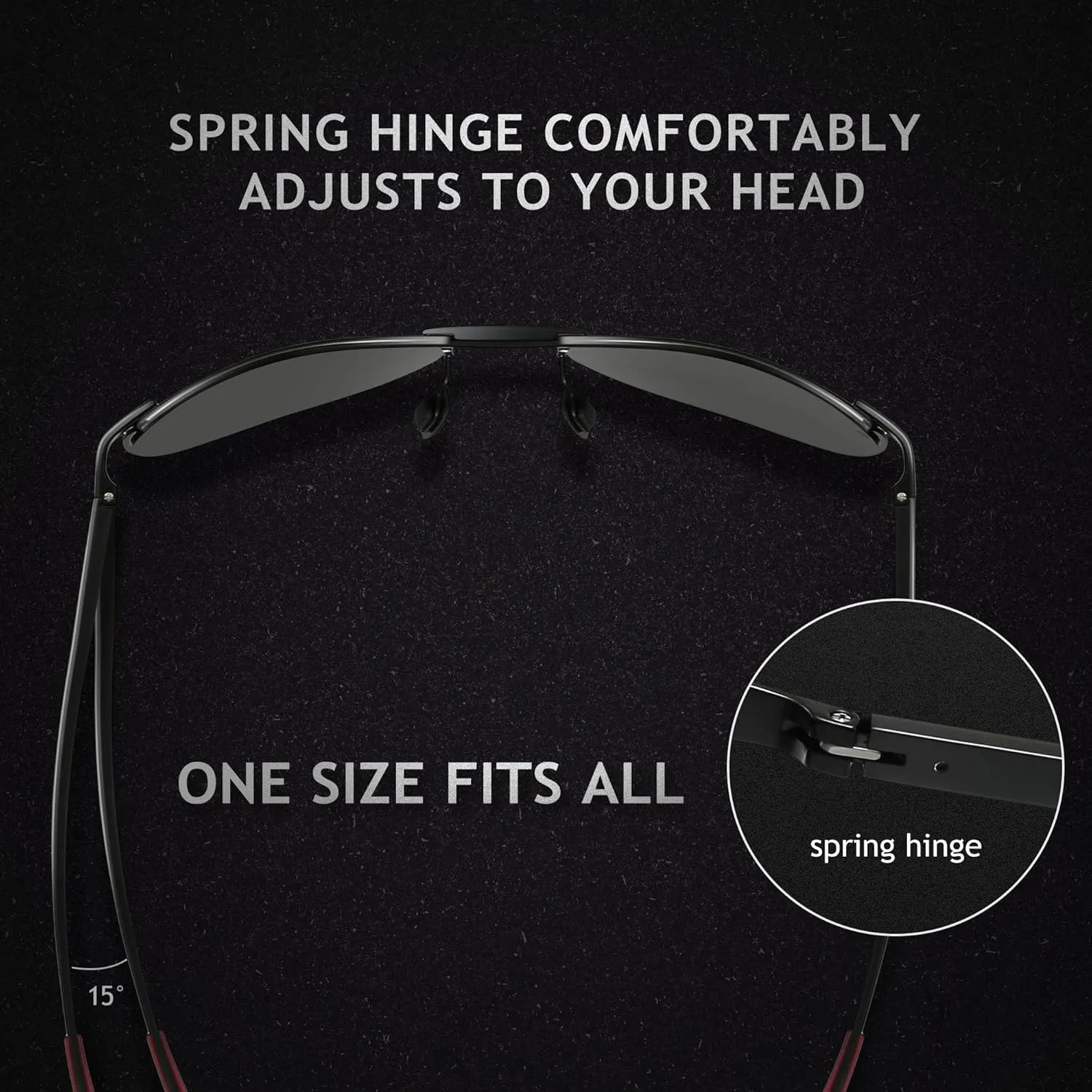 SUNGAIT Ultra Lightweight Polarized Sunglasses Men Rectangular Metal Frame with Spring Hinge