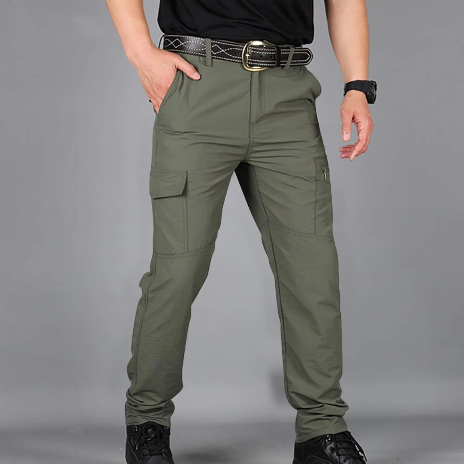 Tactical Pants for Men Stretch Big and Tall Work Pants Outdoor Hiking Pants Slim Fit Military Pants with Multi Pocket