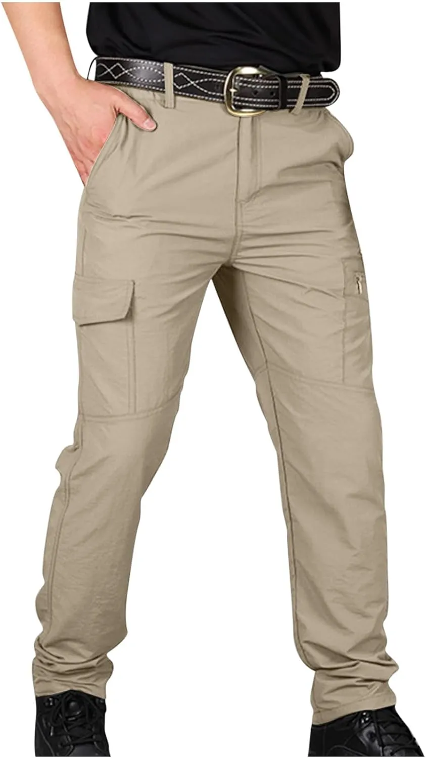 Tactical Pants for Men Stretch Big and Tall Work Pants Outdoor Hiking Pants Slim Fit Military Pants with Multi Pocket