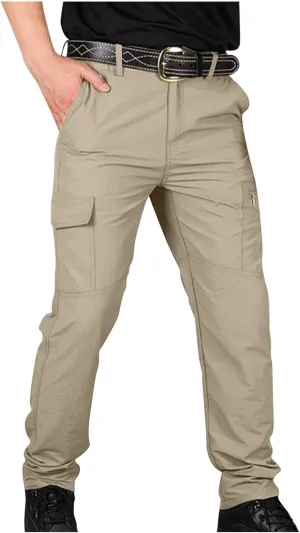 Tactical Pants for Men Stretch Big and Tall Work Pants Outdoor Hiking Pants Slim Fit Military Pants with Multi Pocket