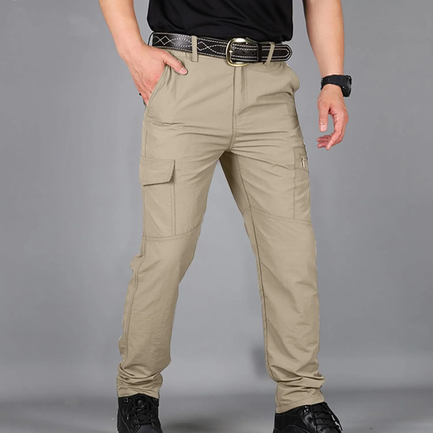 Tactical Pants for Men Stretch Big and Tall Work Pants Outdoor Hiking Pants Slim Fit Military Pants with Multi Pocket