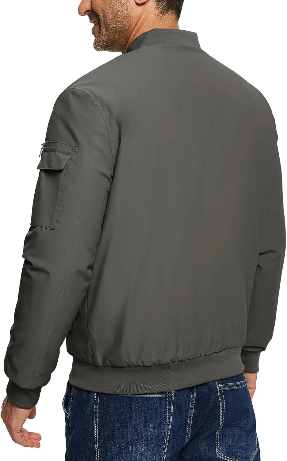 TBMPOY Men's Bomber Jacket Lightweight Winter Windbreaker Zip Up Padded Softshell Windproof Water-Resistant Casual Fall Coat