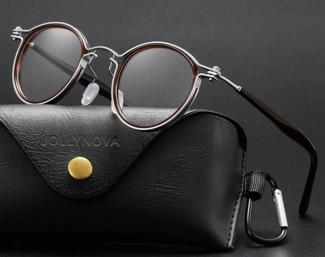 Tel Retro Oval Small Prescription Glasses Frame Man，Metal Acetate Eyeglasses 47-26-150mm