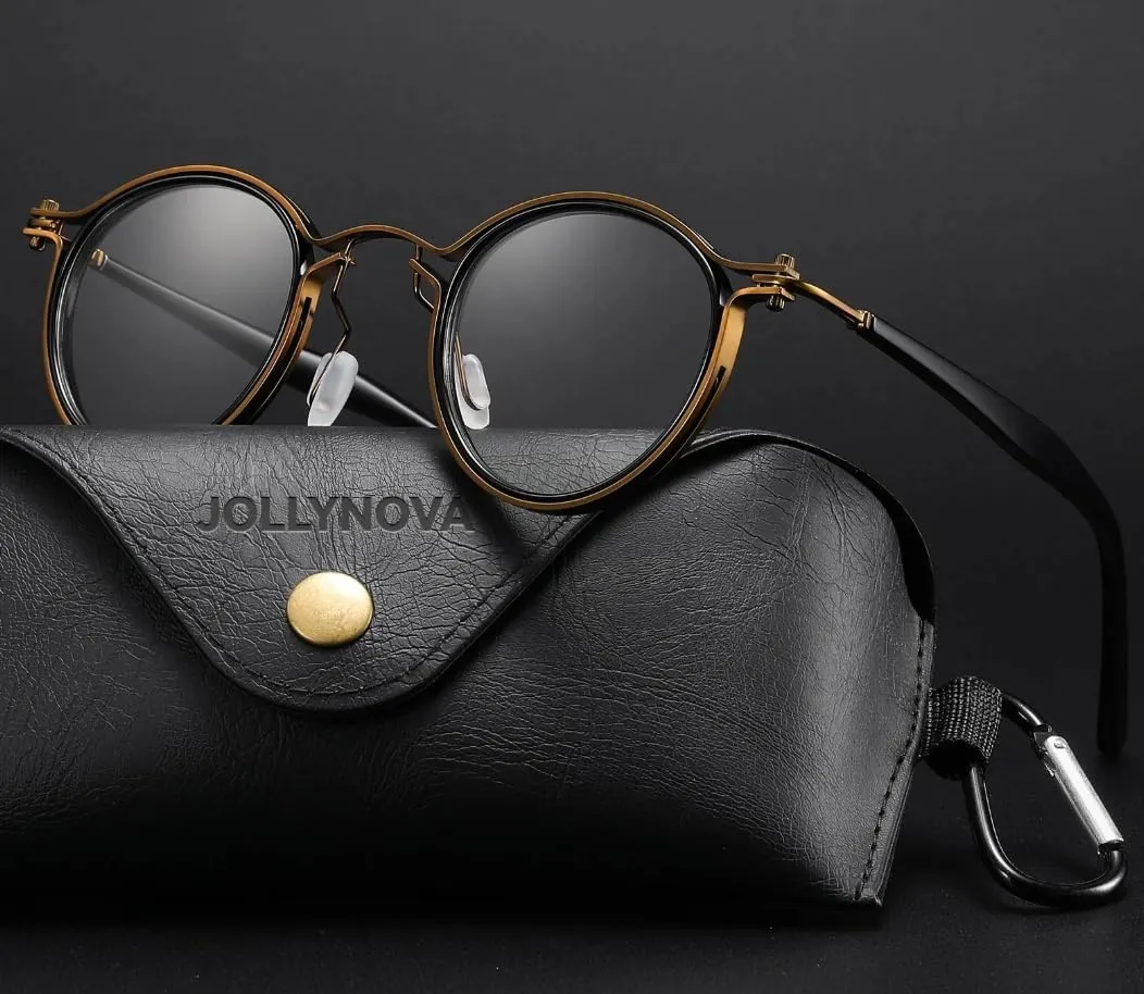 Tel Retro Oval Small Prescription Glasses Frame Man，Metal Acetate Eyeglasses 47-26-150mm