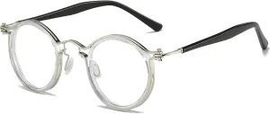 Tel Retro Oval Small Prescription Glasses Frame Man，Metal Acetate Eyeglasses 47-26-150mm