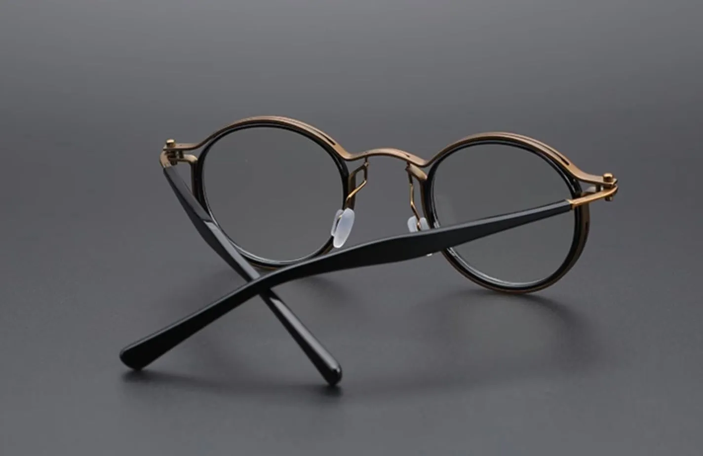 Tel Retro Oval Small Prescription Glasses Frame Man，Metal Acetate Eyeglasses 47-26-150mm