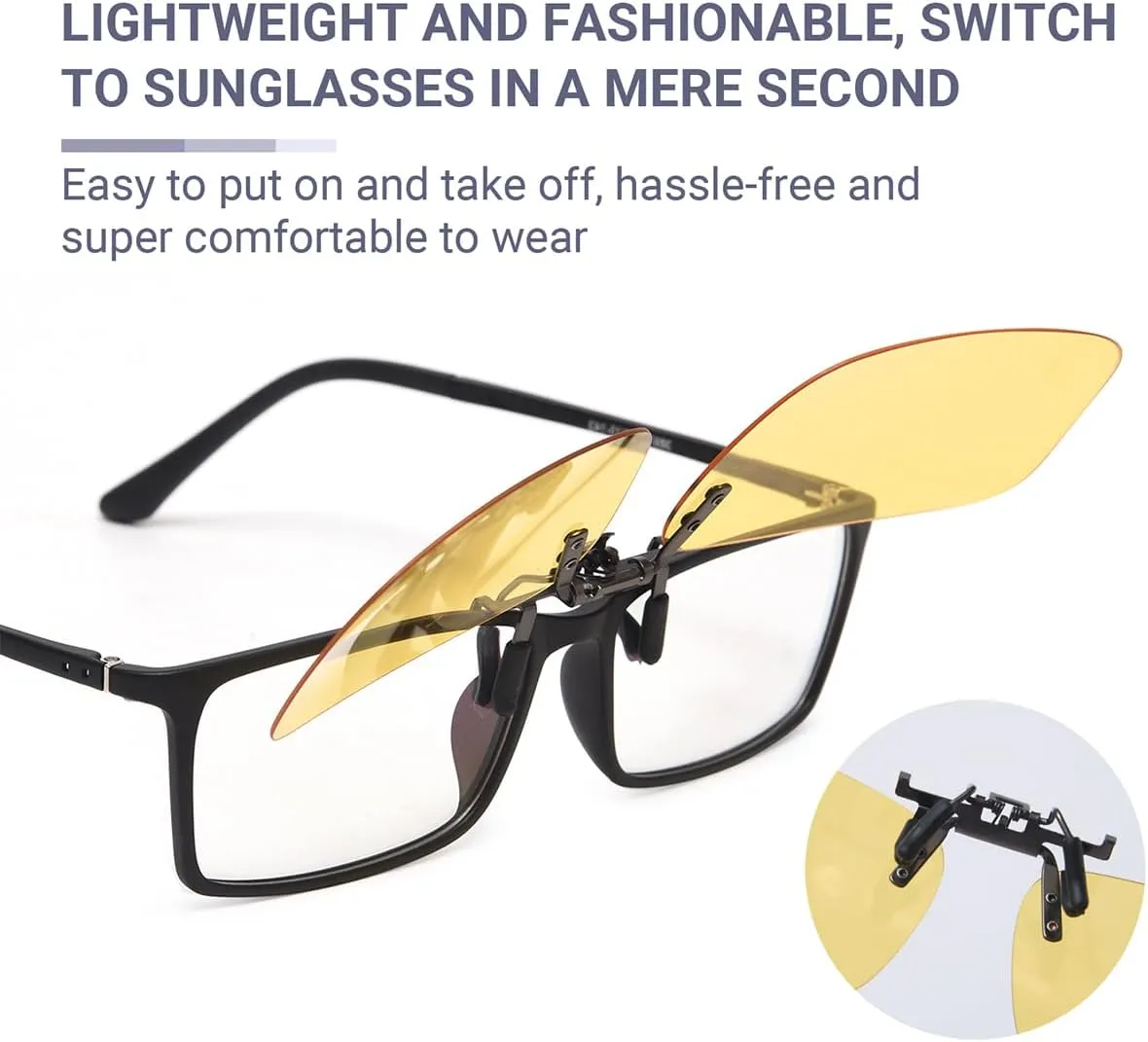 TERAISE Night vision driving glasses, Clip on Sunglasses Over Prescription Glasses Anti-Glare UV400 for Men Women Driving