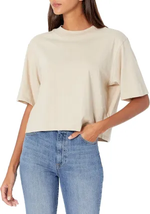 The Drop Women's Sydney Short-Sleeve Cropped Crew Neck T-Shirt