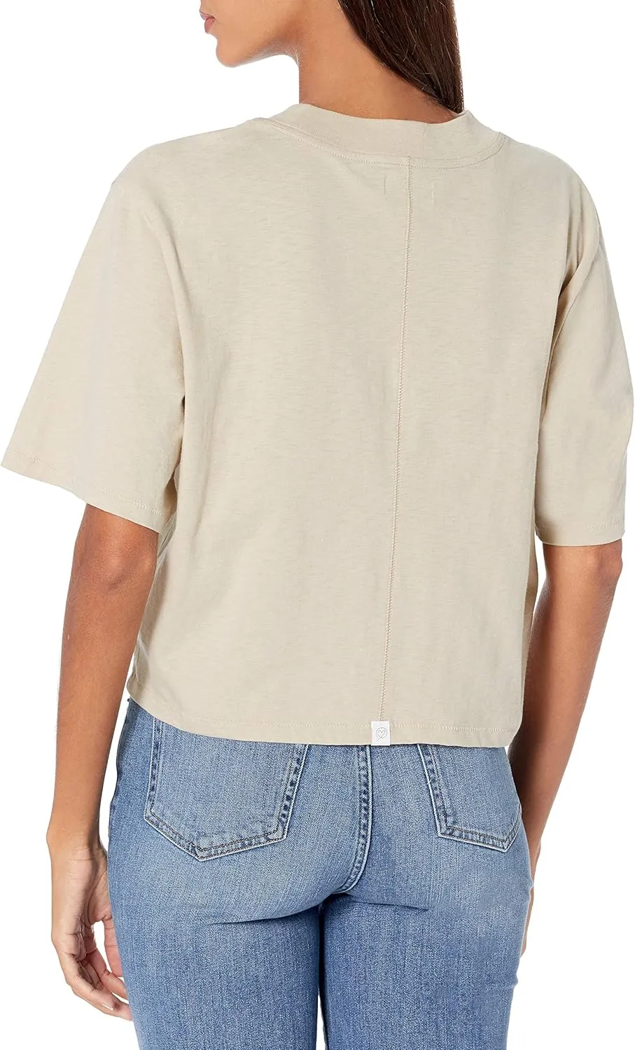 The Drop Women's Sydney Short-Sleeve Cropped Crew Neck T-Shirt