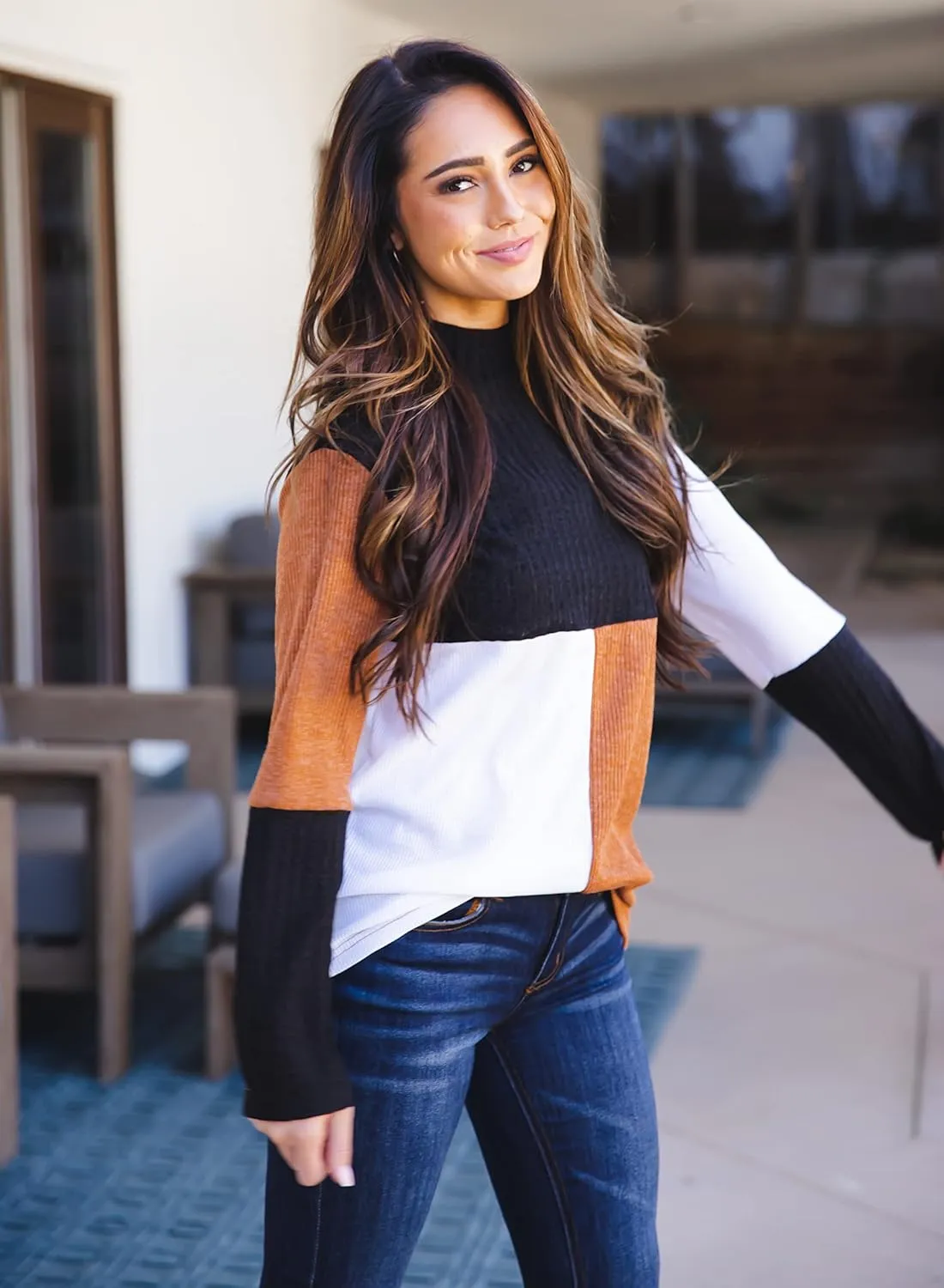 Tickled Teal Women's Long Sleeve Casual Loose Sweater Outerwear