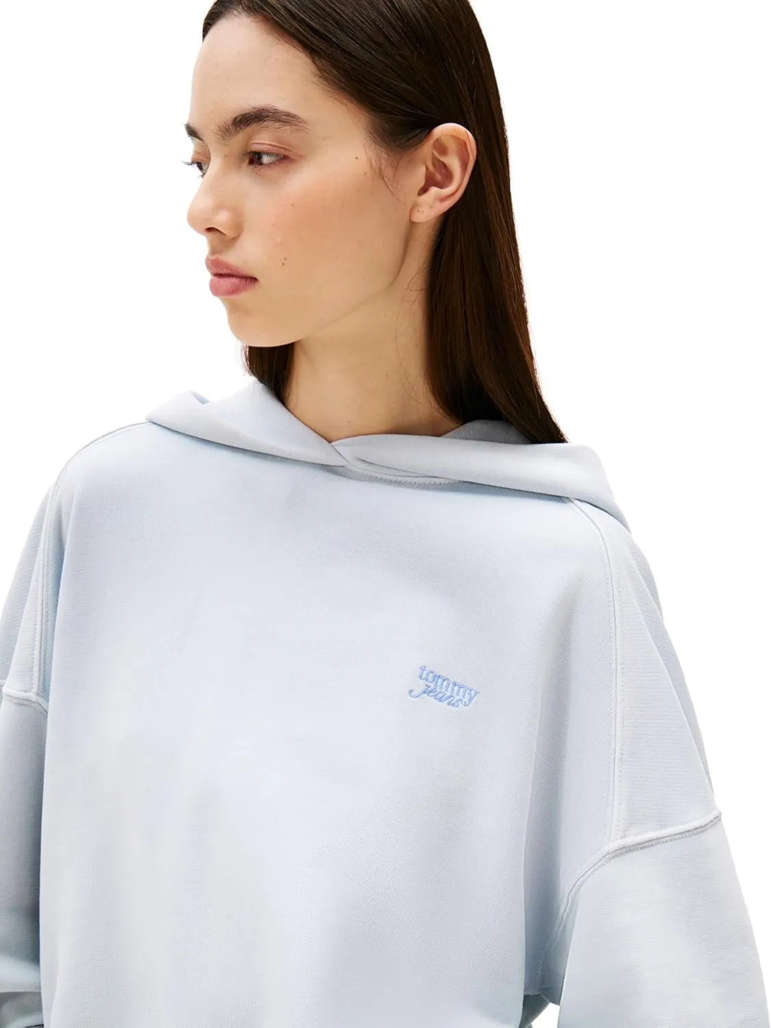 Tommy Jeans Women's Medium Weight Cropped Hoodies with Front Tie Detail