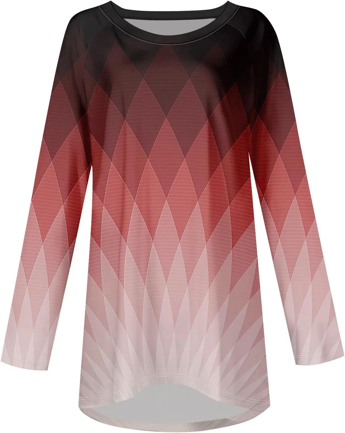 Tops For Women Trendy Print Crewneck Long Sleeve Shirts Plus Size Tunics Or Tops To Wear With Leggings