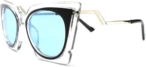 Transparent Frame Lens Stylish Womens Classic Vintage Cat Eye Sunglasses