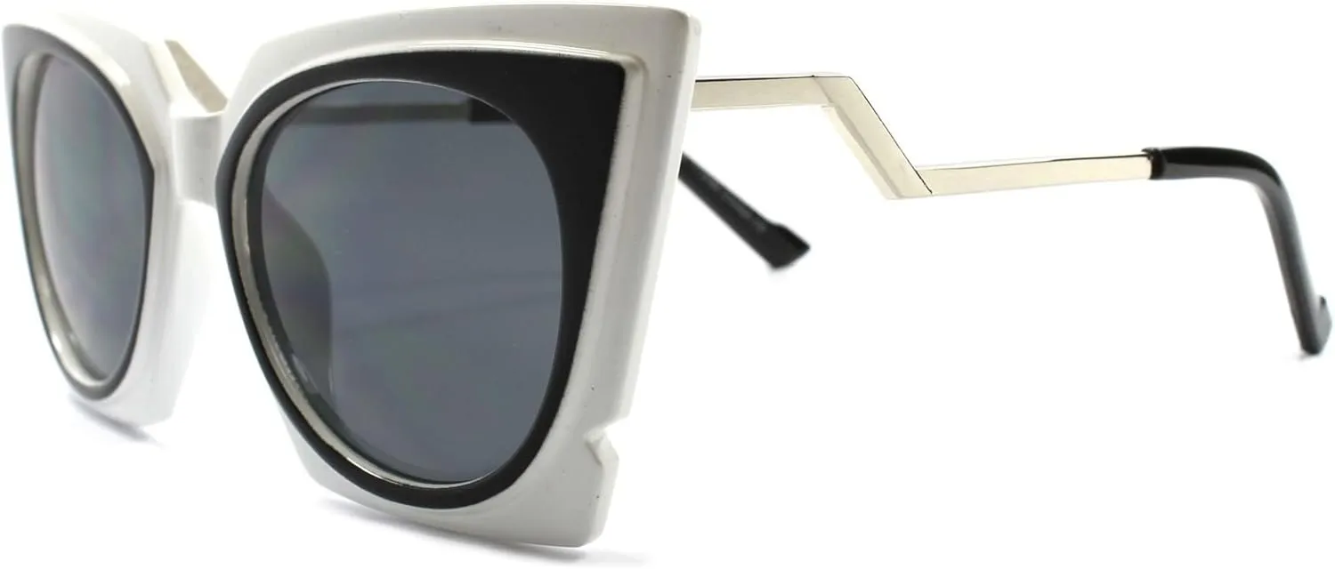Transparent Frame Lens Stylish Womens Classic Vintage Cat Eye Sunglasses