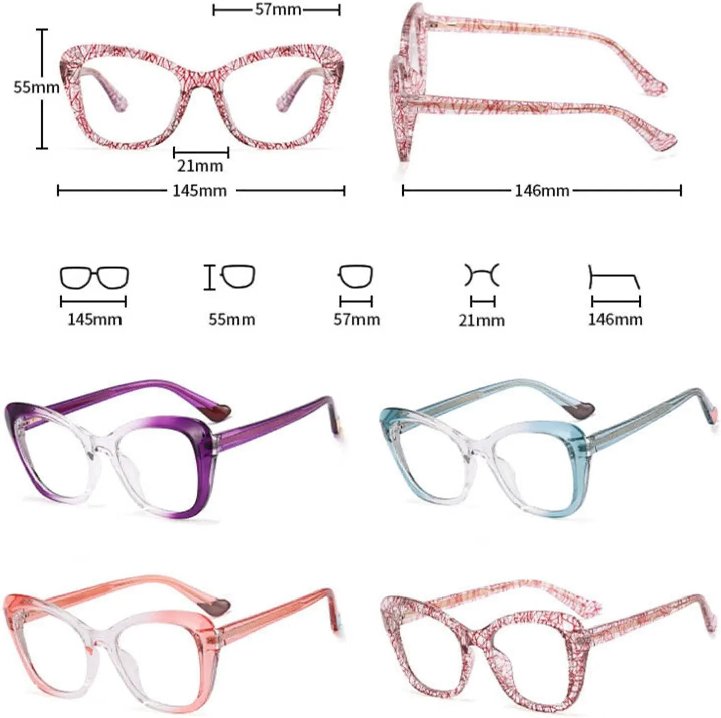 Transparent Glasses Frame Women Eyeglass