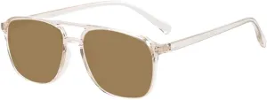 Transparent Sunglasses Men and Women Double Bridge Small Full Rim Polarized Sun Glasses For Driving Lenses
