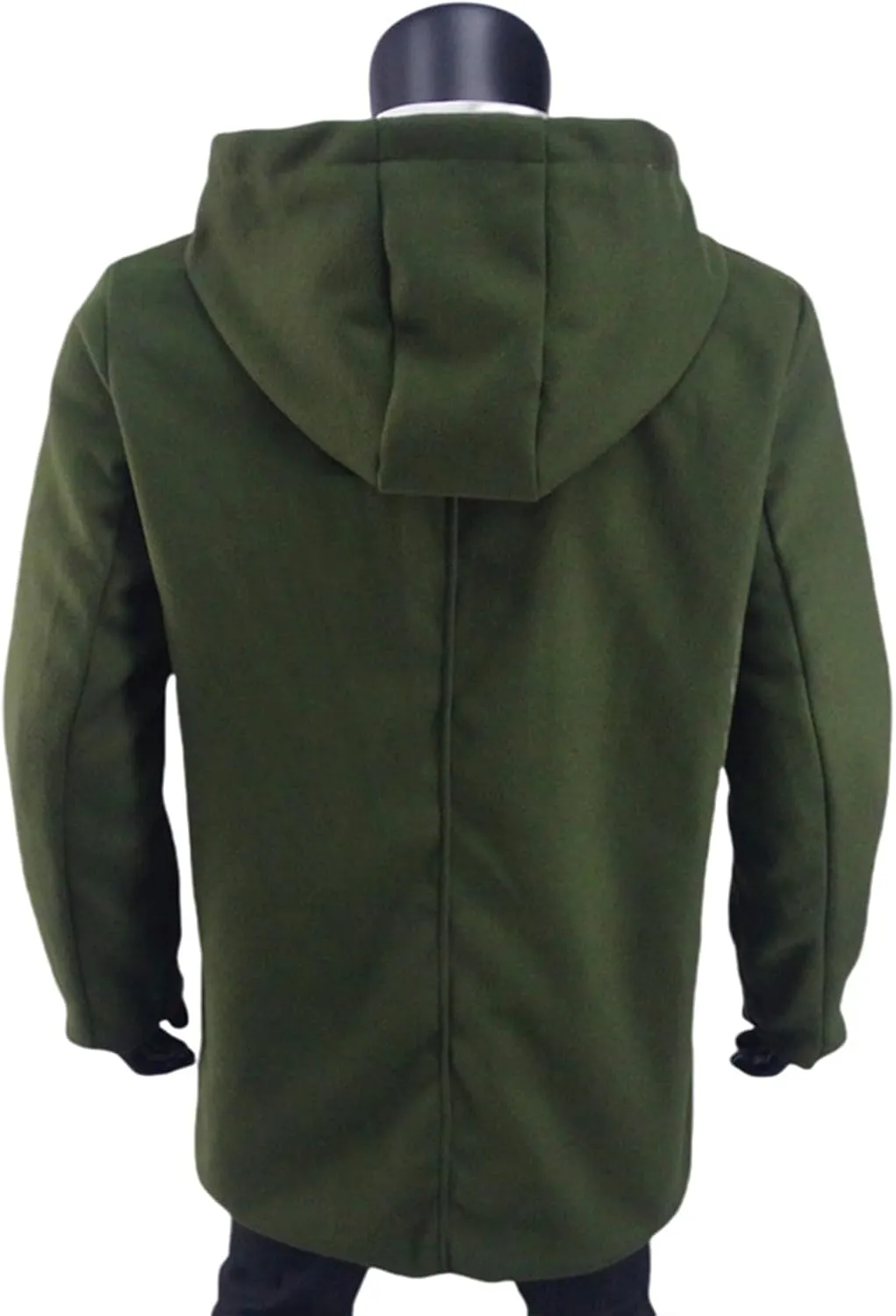 Trench Coat Men Casual Lapel Collar Business Winter Long Overcoats Zipper Hooded Pea Coats Slim Fit Thermal Long Coat