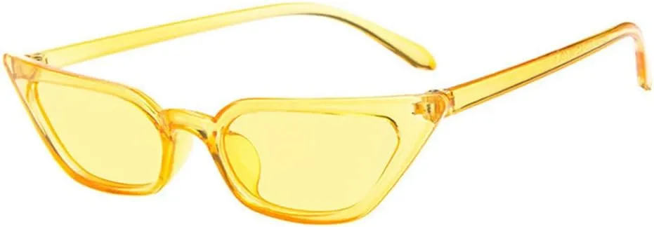 Trendy Small Cat Eye Sunglasses For Women Sexy Transparent Red Sun Glasses Women Vintage UV400 Eyeglasses
