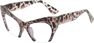 Vintage Cat Eye Clear Glasses Women Fashion Half Frame Transparent Lens