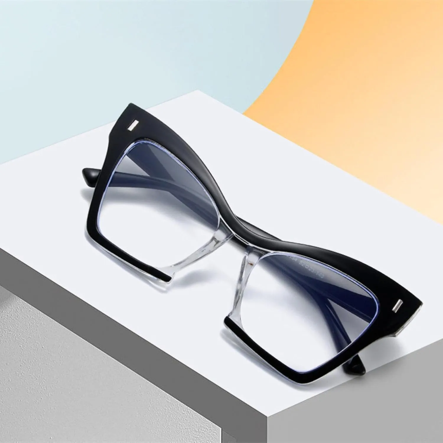Vintage Cat Eye Glasses Women Fashion Polygon Spectacles Transparent Men Luxury